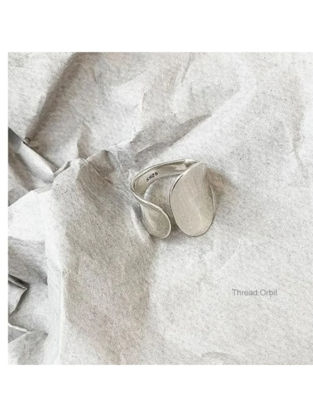 925 Sterling Silver Wide Band Ring Hammered Chunky Statement Adjustable Thumb